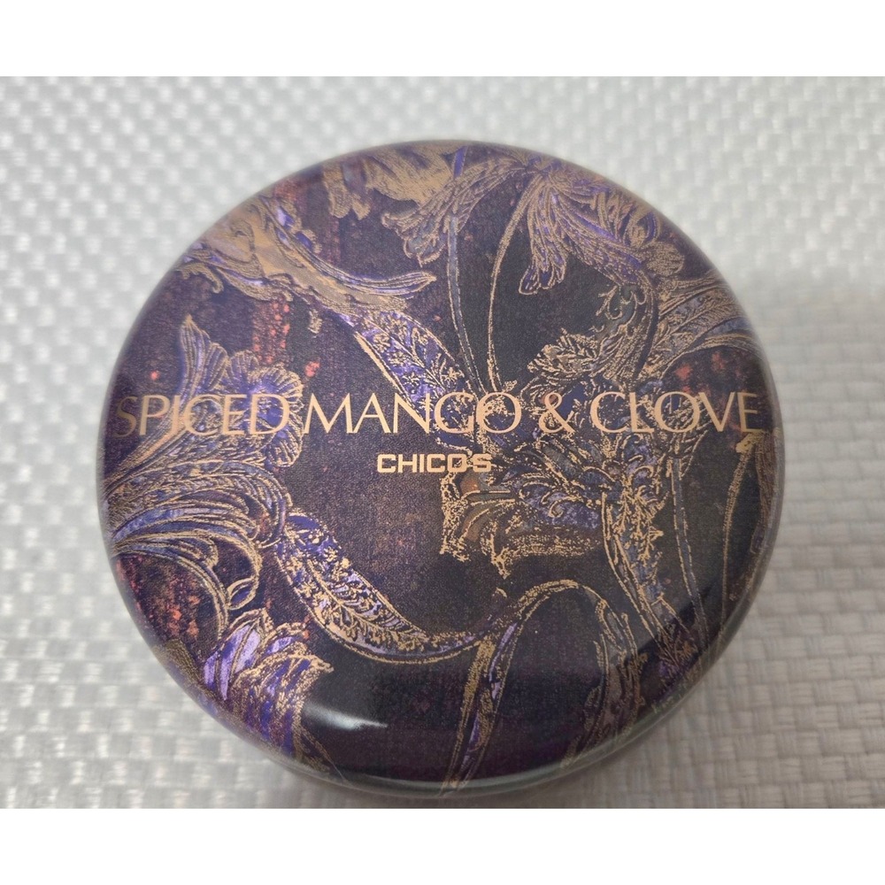 Vintage Chico's Spiced Mango & Clove 3 Wick Scented Candle In Decorative Tin